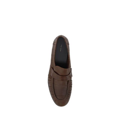 The Row Brown Calf Leather Bos Taurus Slip-On Loafers