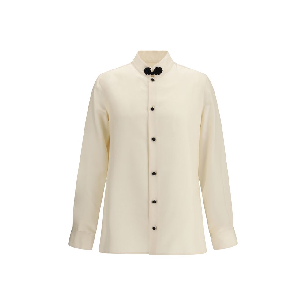 Valentino Cream Silk Shantung Shirt