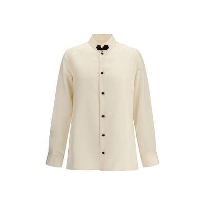 Valentino Cream Silk Shantung Shirt