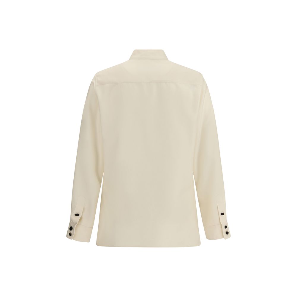 Valentino Cream Silk Shantung Shirt