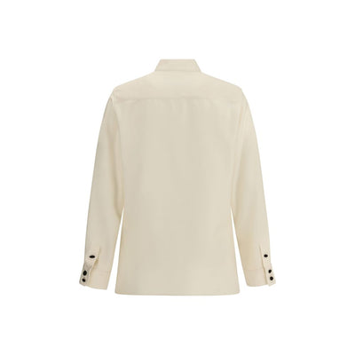 Valentino Cream Silk Shantung Shirt