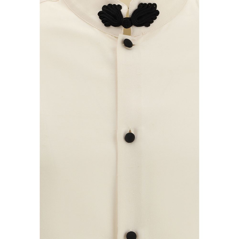 Valentino Cream Silk Shantung Shirt