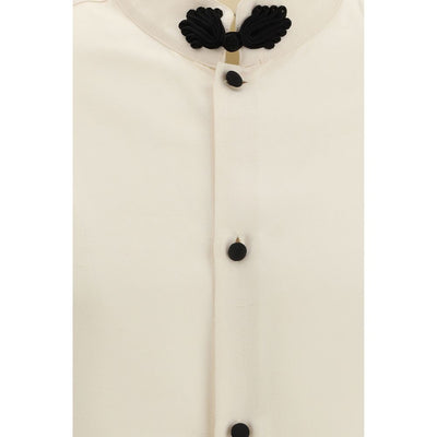 Valentino Cream Silk Shantung Shirt