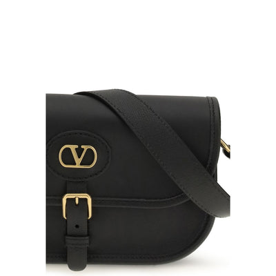 Valentino Garavani Black Calf Leather Bos Taurus Shoulder Bag