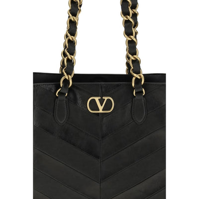 Valentino Garavani Black Napa Leather / Calf Bos Taurus Shoulder Bag