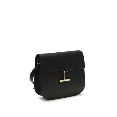 Tom Ford Black Calf Leather Bos Taurus Shoulder Bag