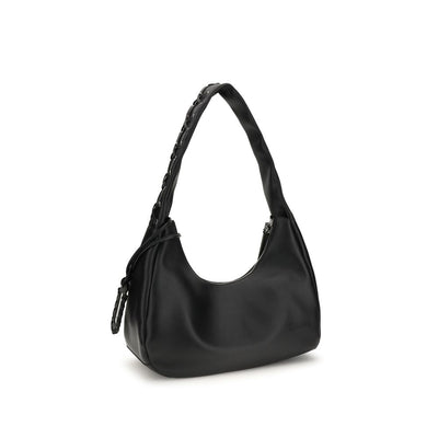Ganni Black Recycled Leather Shoulder Bag