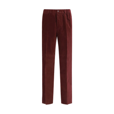 Fendi Bordeaux Cotton Casual Pants