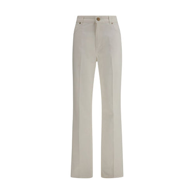 Balmain White Cotton Straight-Leg Jeans