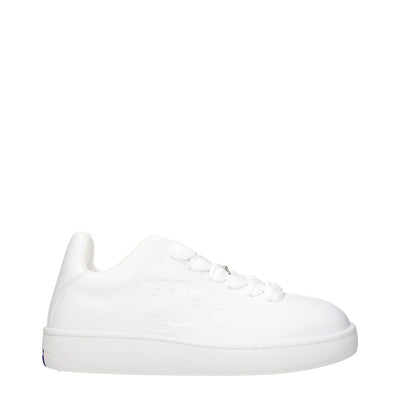 Burberry White Leather Low Top Sneakers