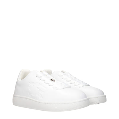 Burberry White Leather Low Top Sneakers