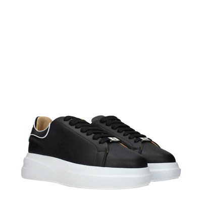 Philipp Plein Black Leather Chunky Sneakers