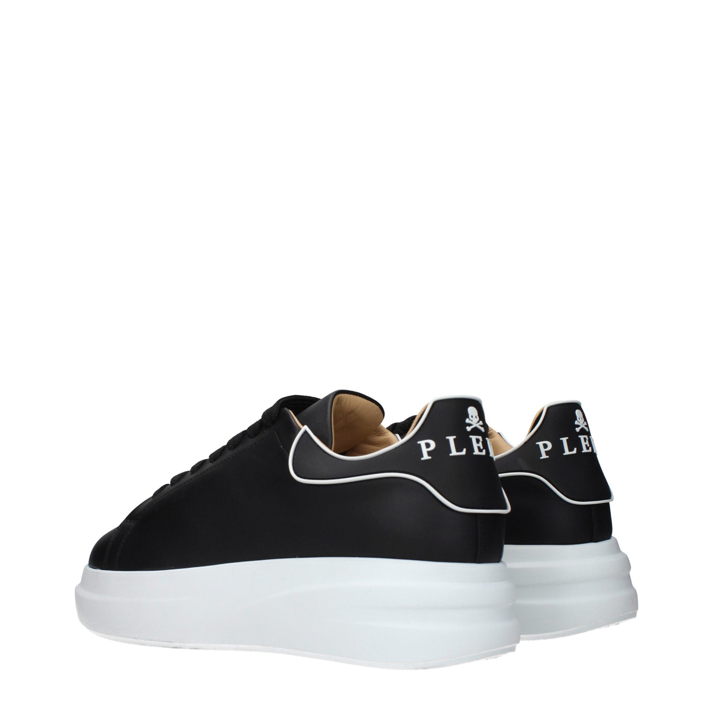 Philipp Plein Black Leather Chunky Sneakers