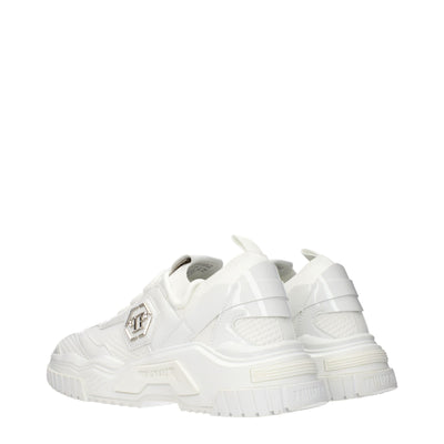 Philipp Plein White Fabric Chunky Sneakers