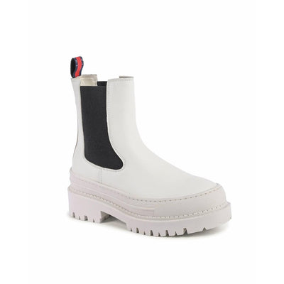 Tommy Hilfiger White Leather Ankle Boots