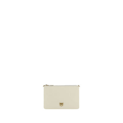 PINKO Cream Calf Leather Bos Taurus Shoulder Bag
