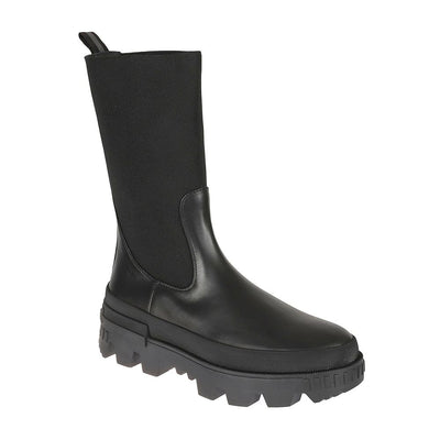 Moncler Black Calfskin Ankle Boots