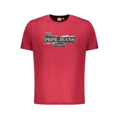 Pepe Jeans Red Cotton Men T-Shirt