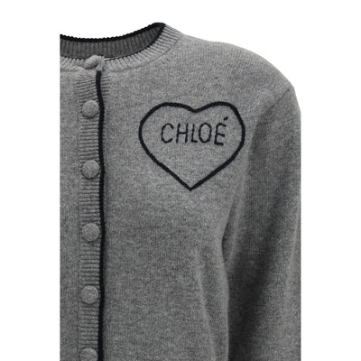 Chloé Gray Wool Cardigan