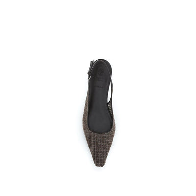 Brunello Cucinelli Brown Calf Leather Bos Taurus Ballet Flats