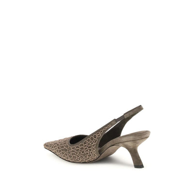 Brunello Cucinelli Brown Leather High Heel Pumps