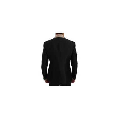 Dolce & Gabbana Black Silk Two-Piece Suit