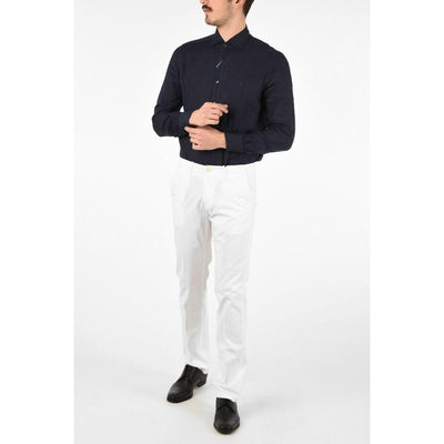 Corneliani White Cotton Chino Pants