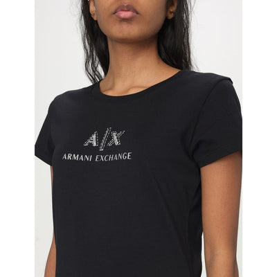 Armani Exchange Black Cotton T-Shirt