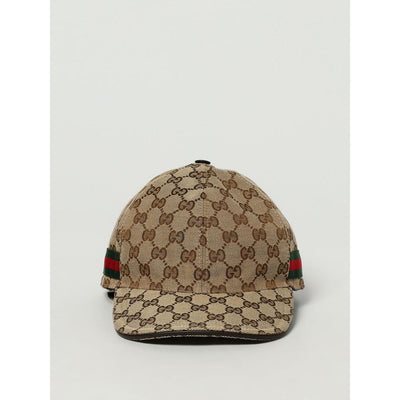 Gucci Beige Cotton And Leather Cap (Baseball Hat)