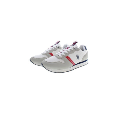 U.S. POLO ASSN. White Polyester Athletic Sneakers