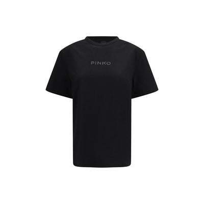 PINKO Black Cotton T-Shirt