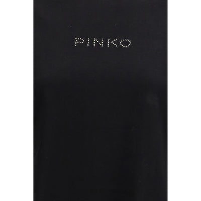 PINKO Black Cotton T-Shirt