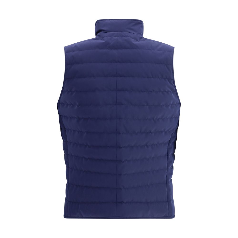 Brunello Cucinelli Blue Polyester Sleveless Jacket