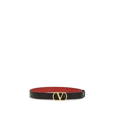 Valentino Garavani Black Calf Leather Bos Taurus Belt