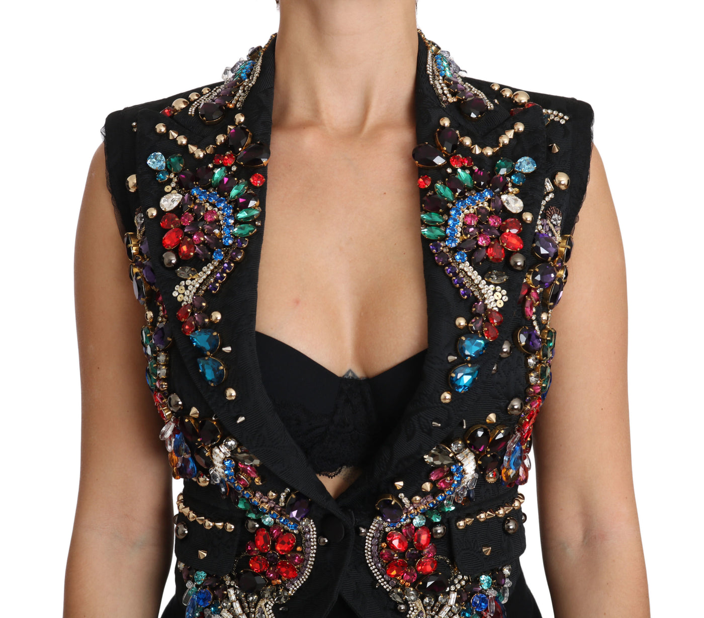 Gilet Dolce &amp; Gabbana en cristal noir Sicily