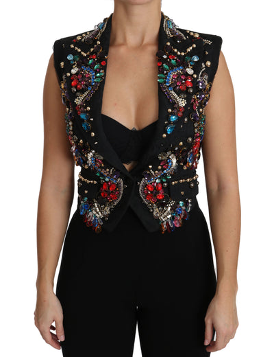 Gilet Dolce &amp; Gabbana en cristal noir Sicily