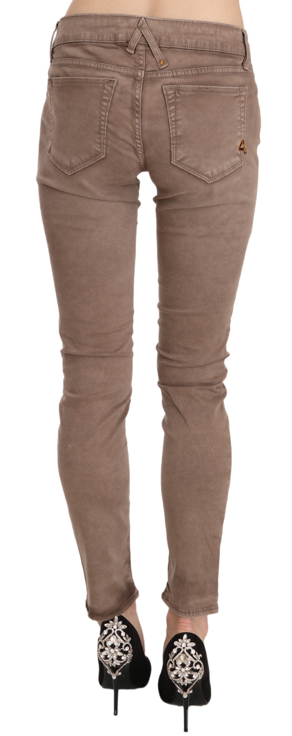 CYCLE Bruine Lage Taille Slim Fit Skinny Broek