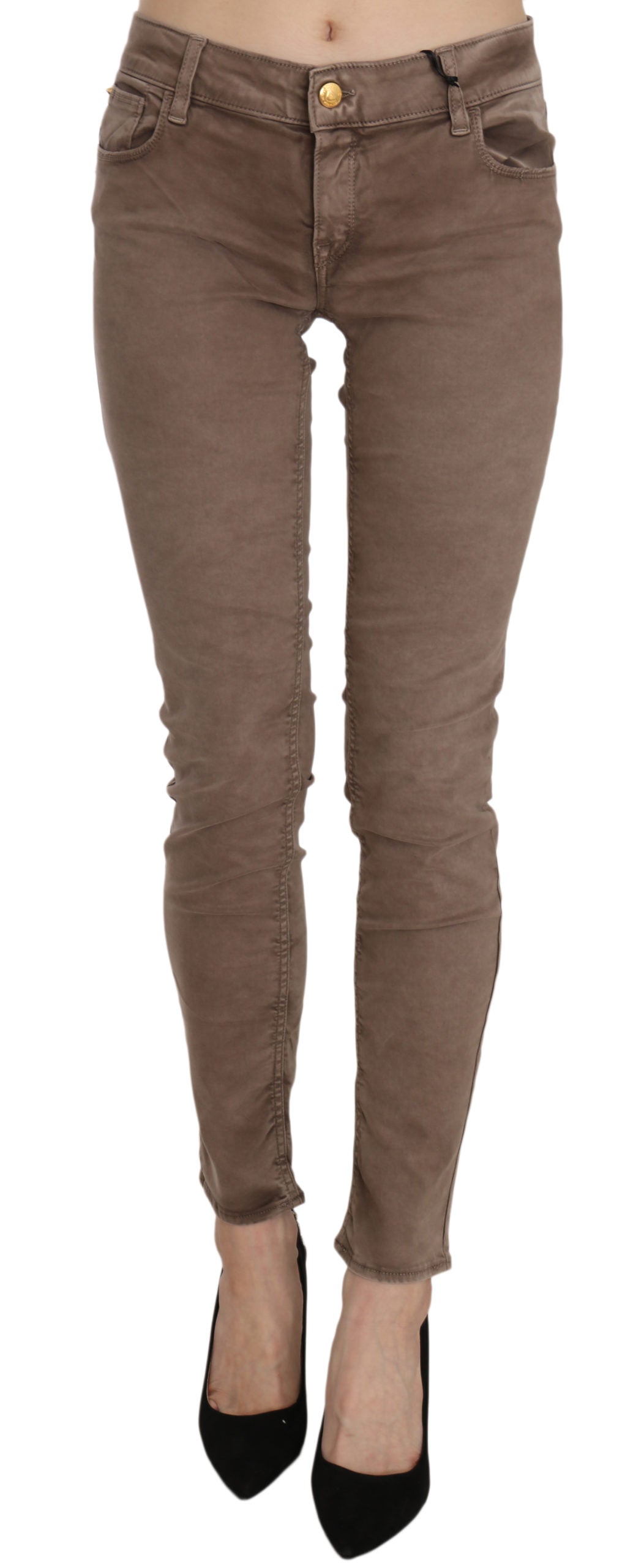 CYCLE Bruine Lage Taille Slim Fit Skinny Broek