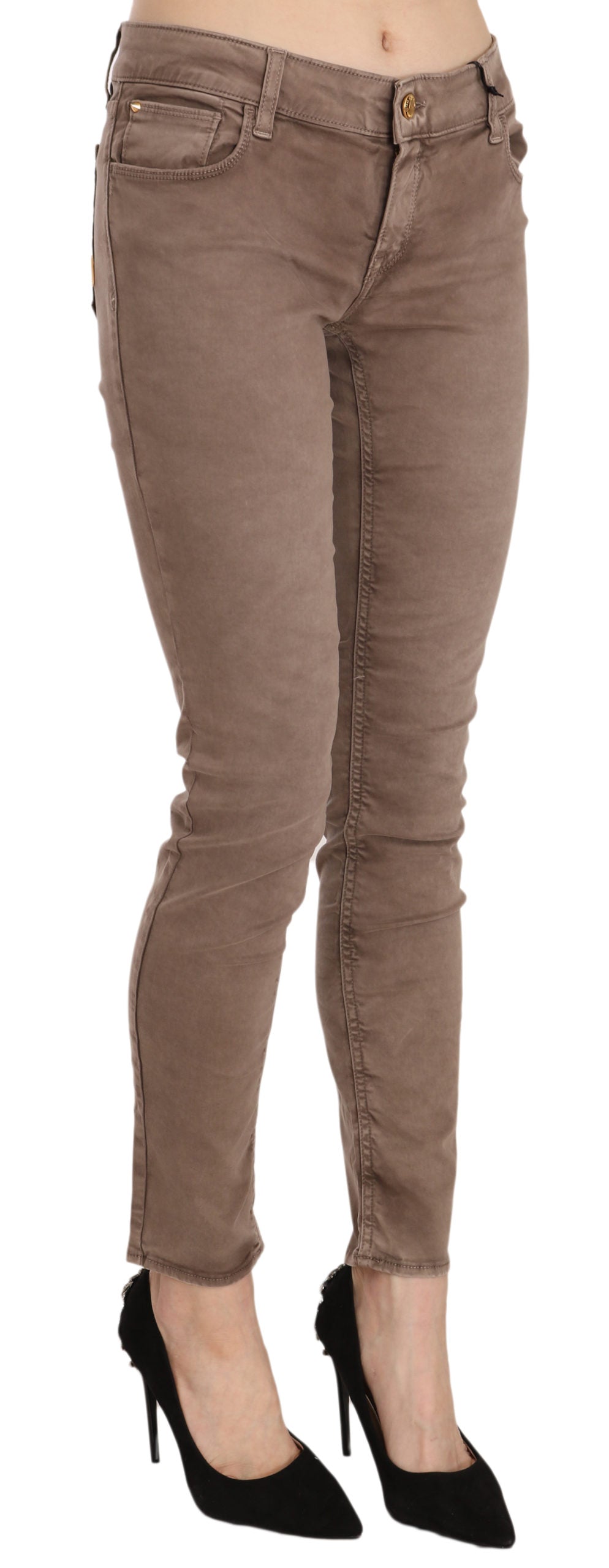 CYCLE Bruine Lage Taille Slim Fit Skinny Broek