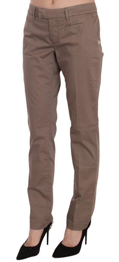 Dondup Bruine Lage Taille Rechte Broek