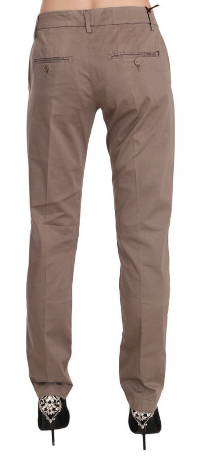 Dondup Bruine Lage Taille Rechte Broek