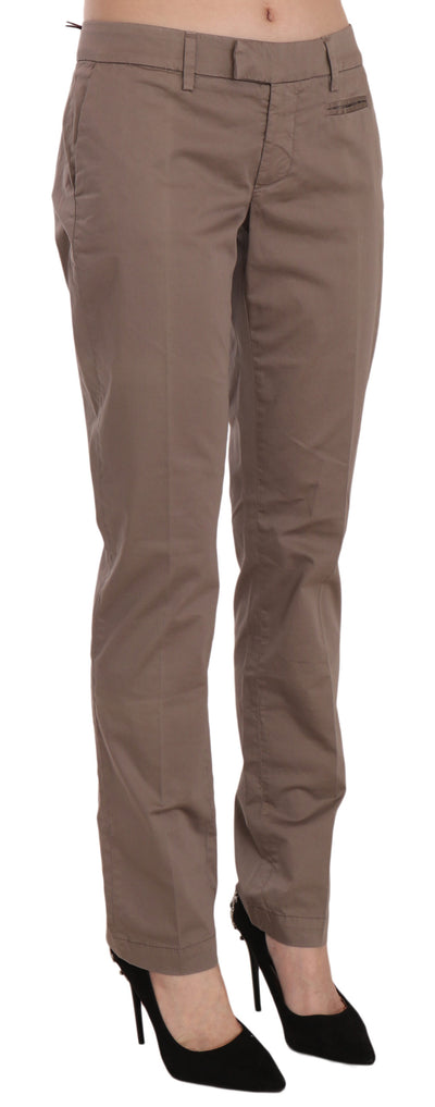 Dondup Bruine Lage Taille Rechte Broek