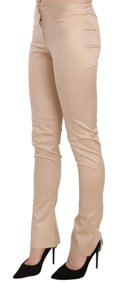 Just Cavalli crèmekleurige skinny formele broek met lage taille