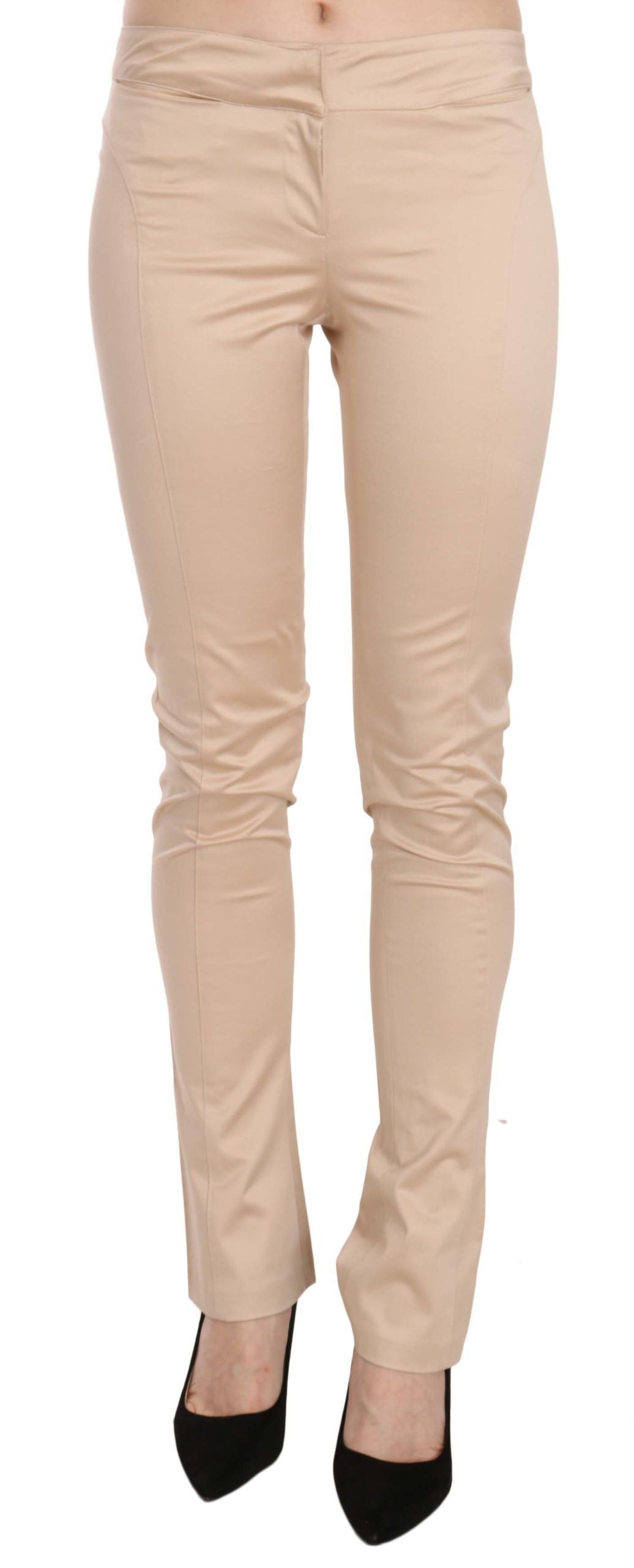 Just Cavalli crèmekleurige skinny formele broek met lage taille