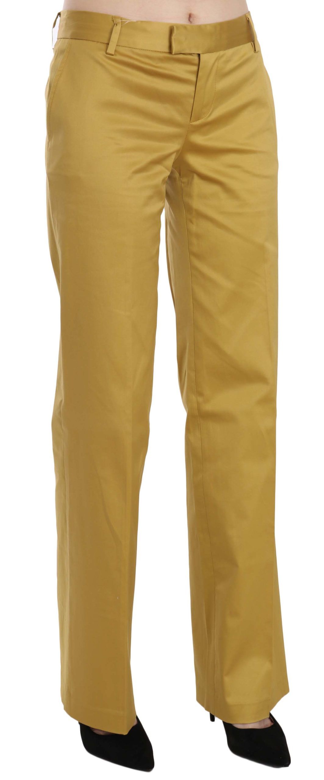 Just Cavalli Mosterdgele Rechte Formele Broek