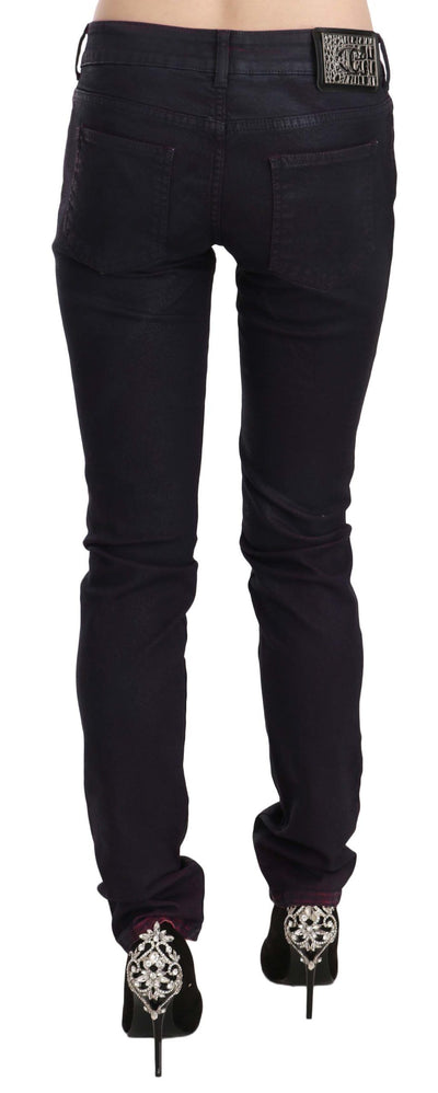 Just Cavalli Zwarte Katoenen Skinny Denim Broek met Lage Taille