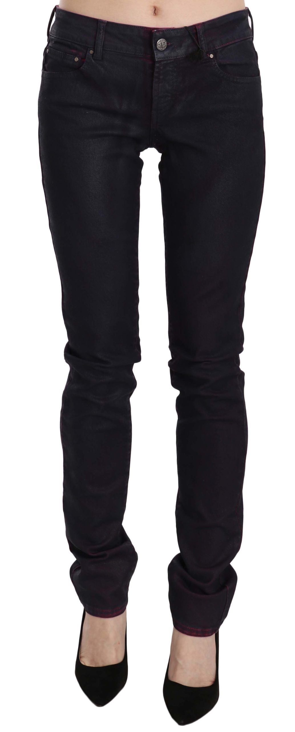 Just Cavalli Zwarte Katoenen Skinny Denim Broek met Lage Taille