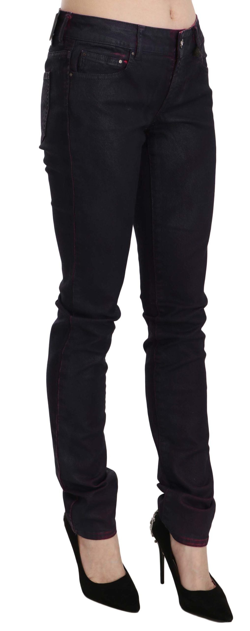 Just Cavalli Zwarte Katoenen Skinny Denim Broek met Lage Taille
