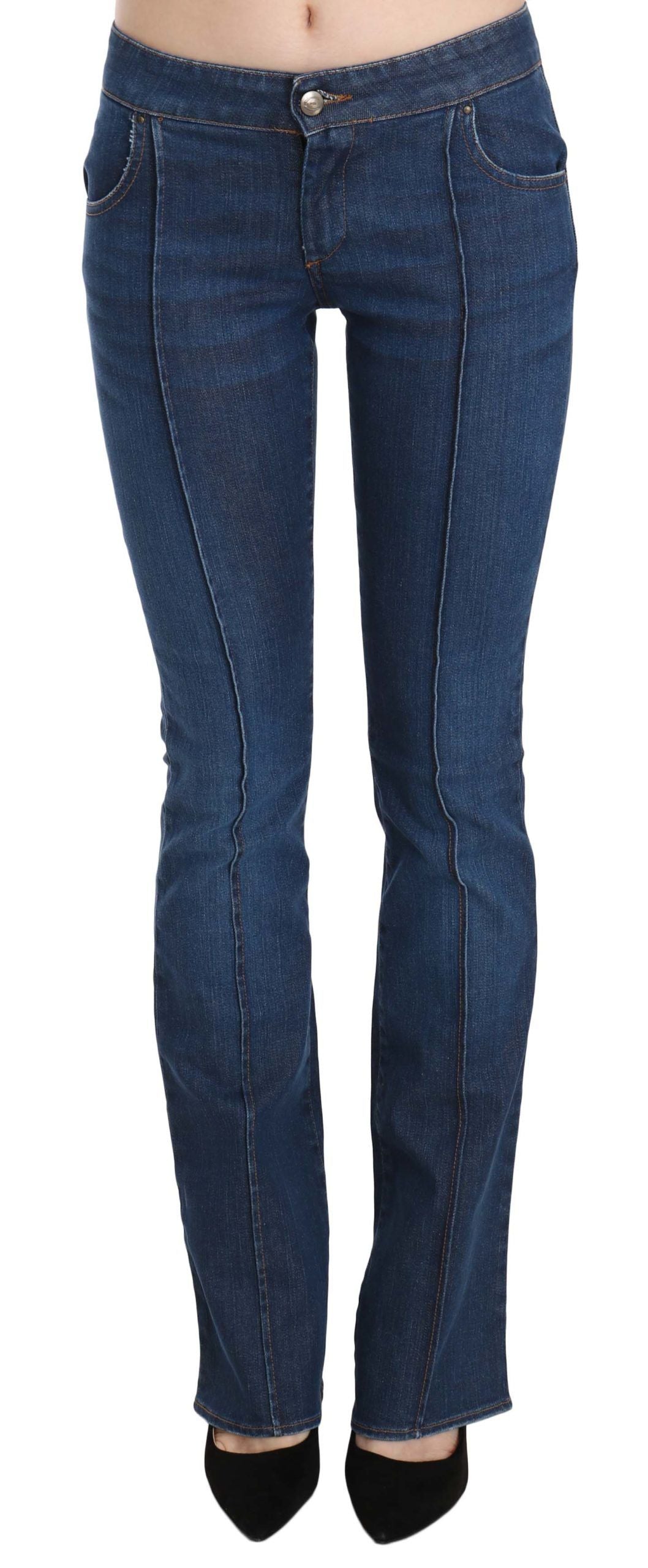 Just Cavalli Blauwe Lage Taille Boot Cut Denim Broek Jeans