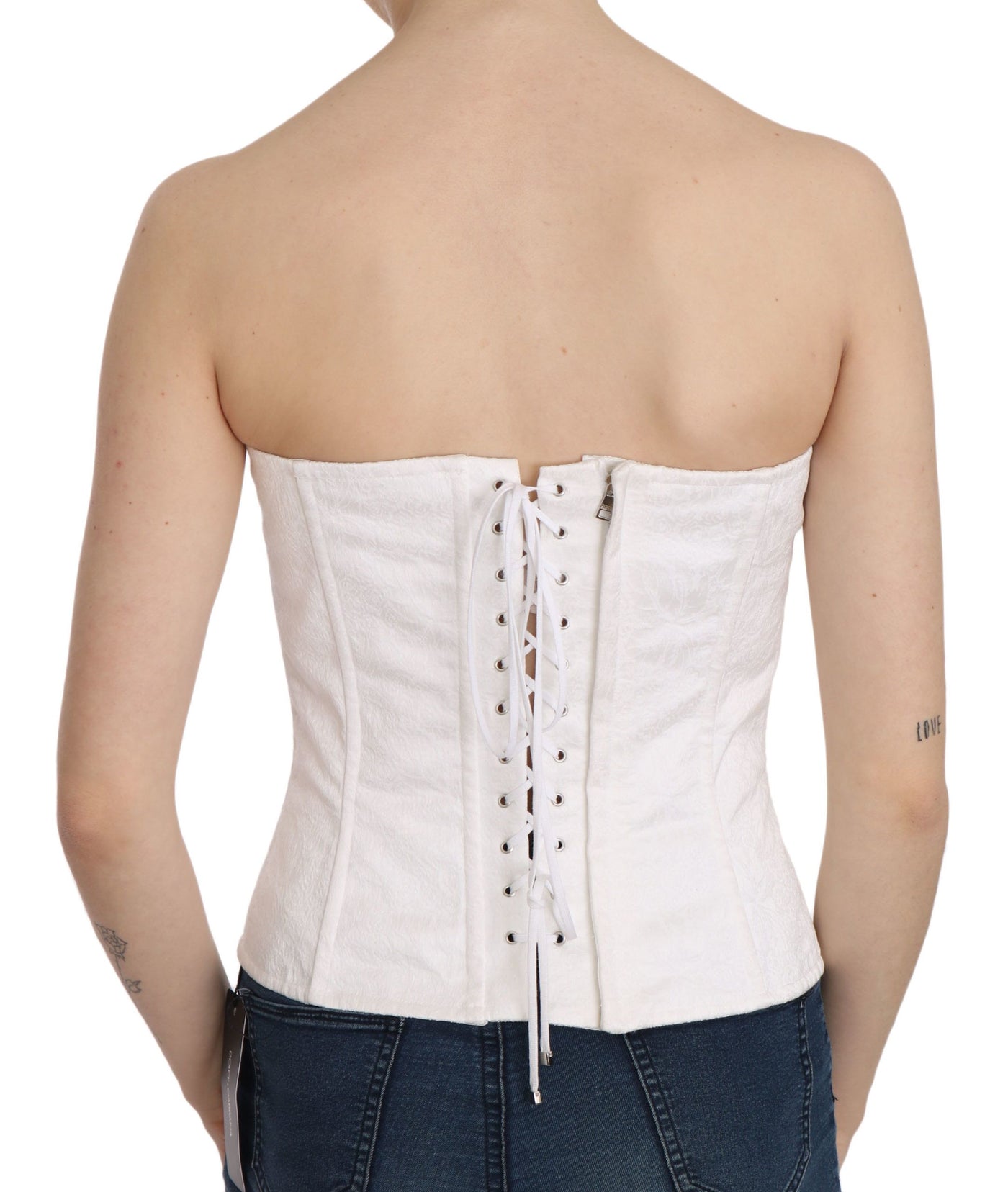 Dolce &amp; Gabbana - Corset bustier en coton blanc PALERMO